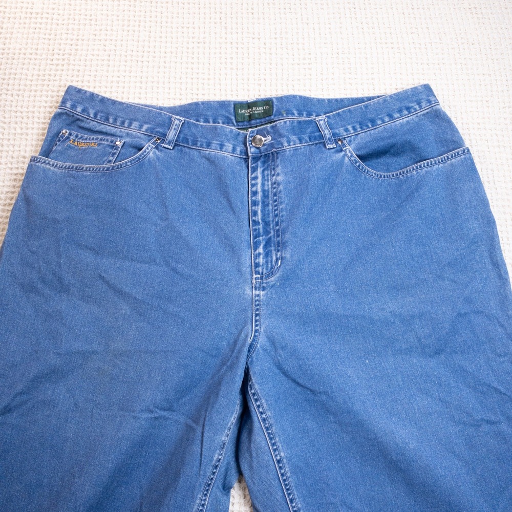 Lauren Ralph Lauren Jeans Co Blue Denim Capris Womens 20W High Rise Wide Leg